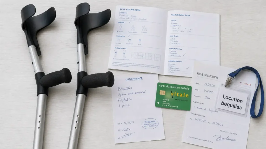 Location de béquilles : sans ordonnance possible, remboursement réservé à la prescription