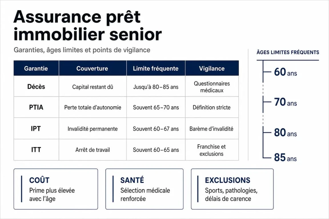 Assurance pret immobilier senior : illustration comparative des garanties, des âges limites et du coût