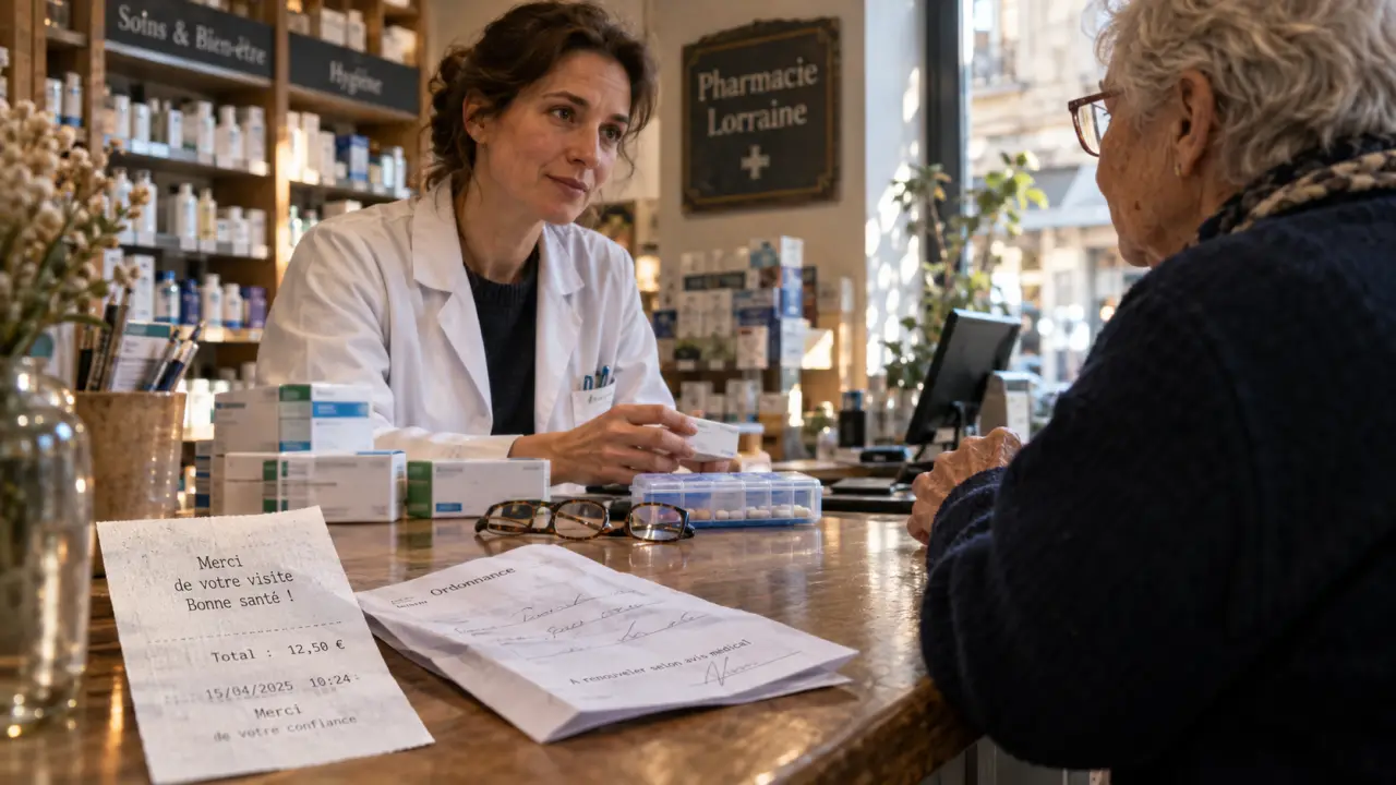 Pharmacie Lorraine Forbach : pharmacienne et ordonnance pour un accompagnement à domicile